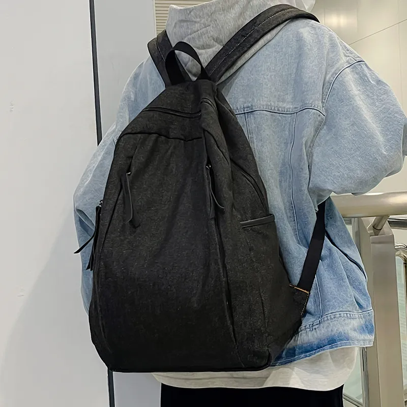 SUN ERATH&U Nylon Backpack Unisex Black/Blue-3