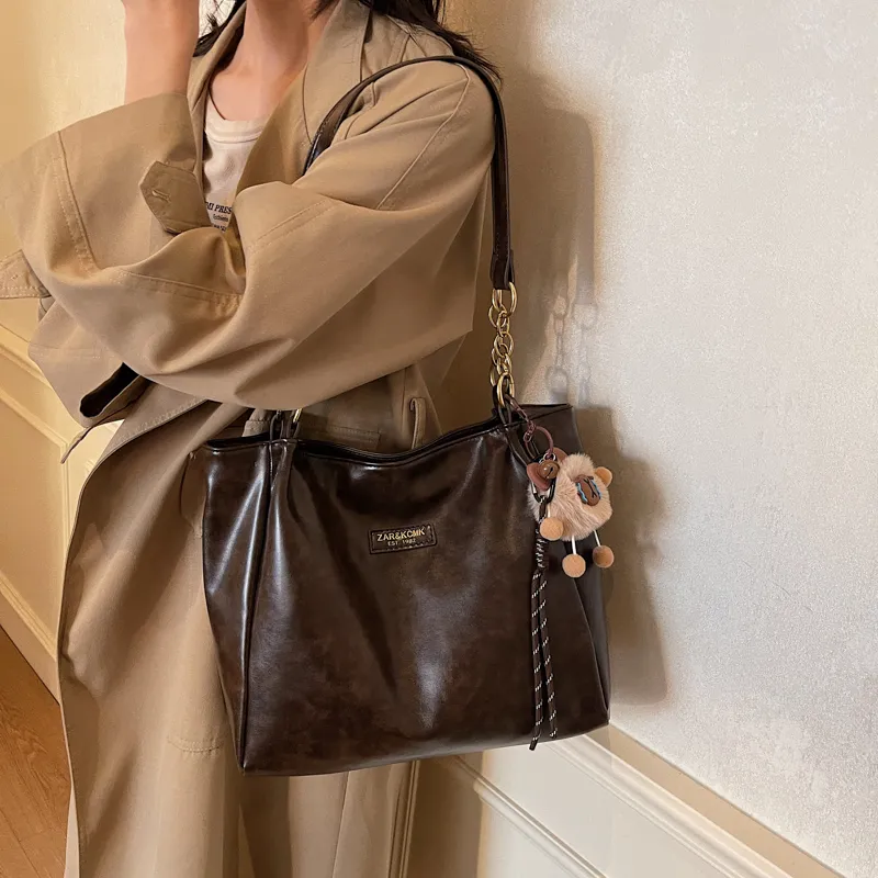 SUN ERATH&U PU Shoulder Bag Regular Women's Brown/Black/Coffee-12