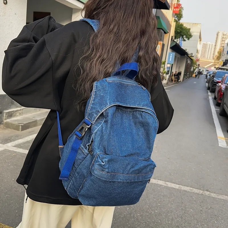 SUN EARTH &U Denim Backpack Regular Unisex Multicolor-4