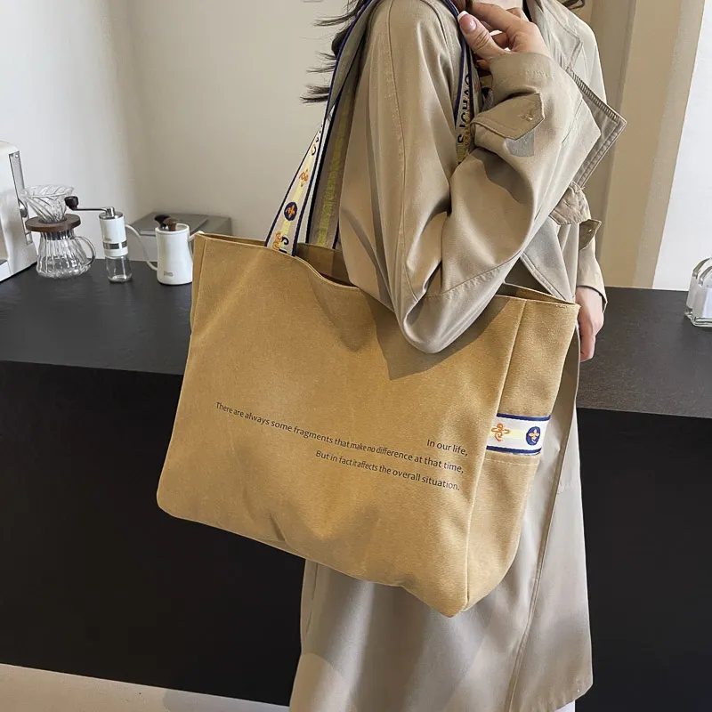 SUN ERATH&U Canvas Canvas Shoulder Bag Regular Women's Ecru Khaki Black Gray-7