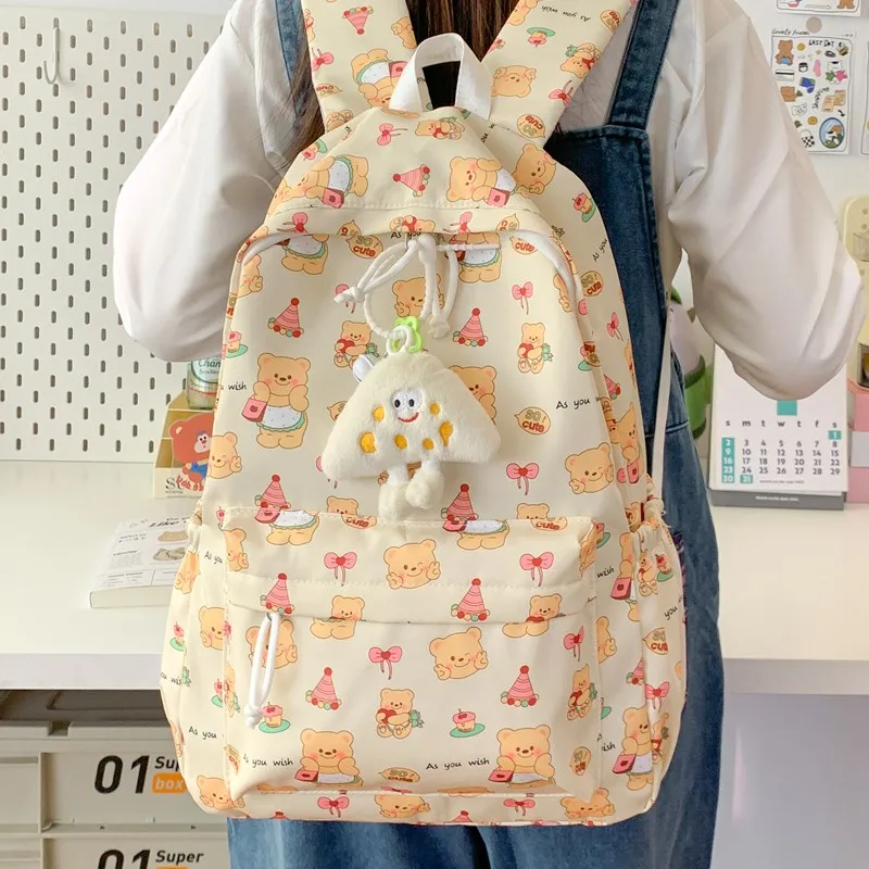 SUN ERATH&U Composite Cloth Backpack Regular Unisex White Beige Yellow-3