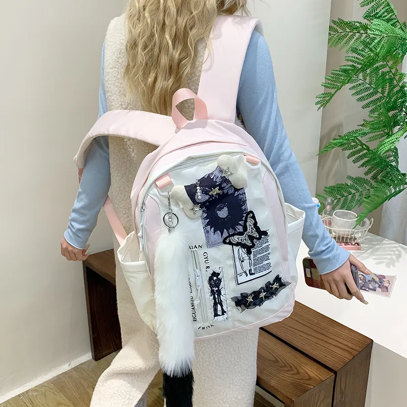 SUN ERATH&U Nylon Fabric Backpack Regular Unisex Multicolor-4