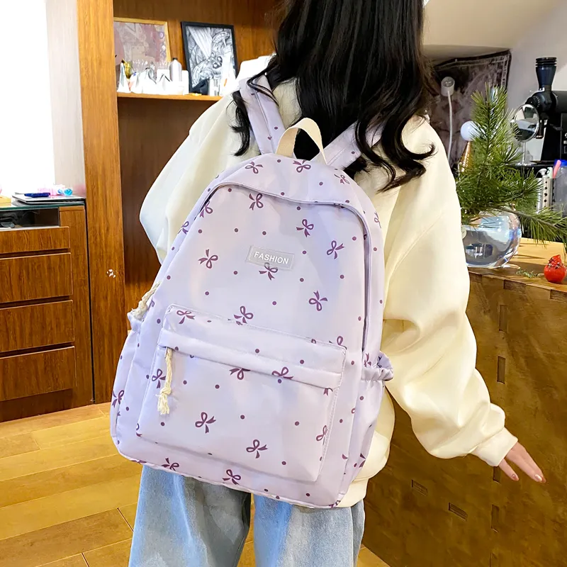 SUN ERATH&U Nylon Backpack Regular Women's Black/Purple/White Red Floral/White Blue Floral/Oceanic Black Floral-11