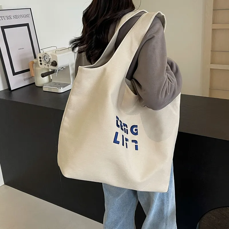 SUN ERATH&U Canvas Canvas Bag Tote Bag Shopping Bag Shoulder Bag Women's Black/Brown/White/Khaki-11