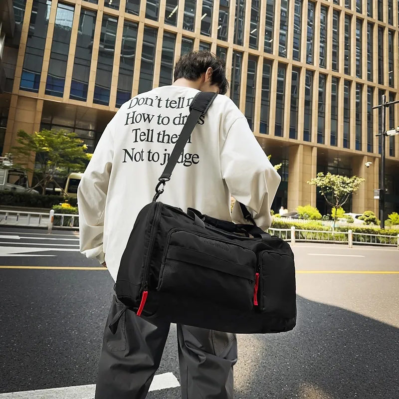SUN ERATH&U Oxford Gym Bag Unisex Black/Light Gray-5