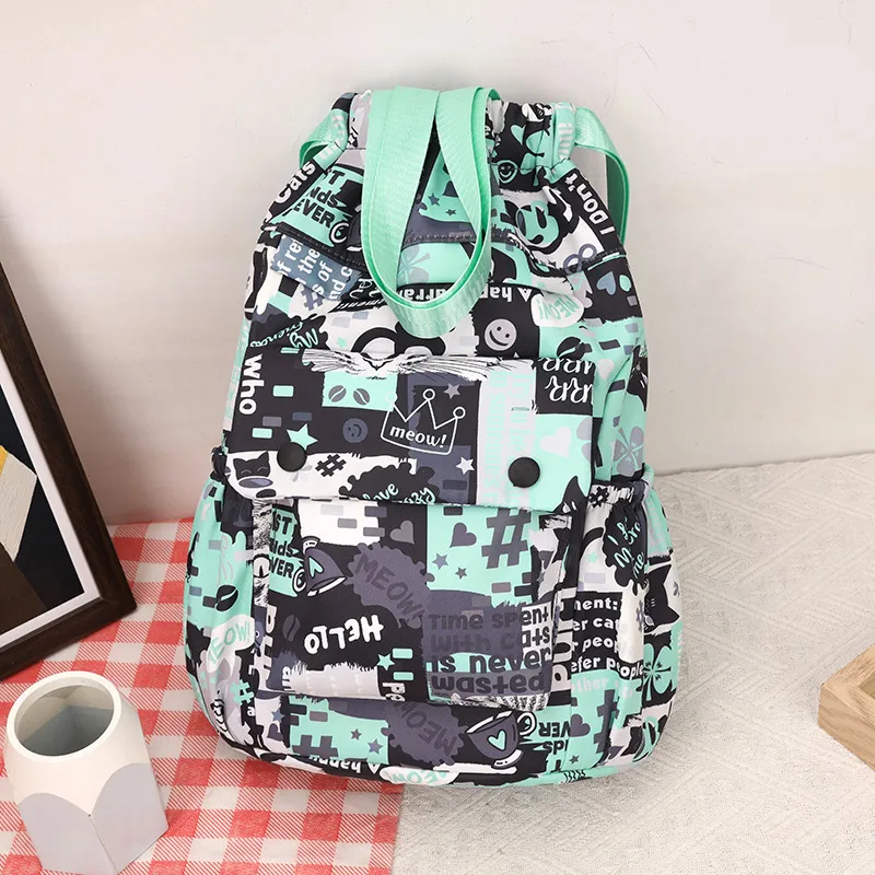 SUN EARTH &U Nylon Fabric Backpack Unisex Multicolor-5