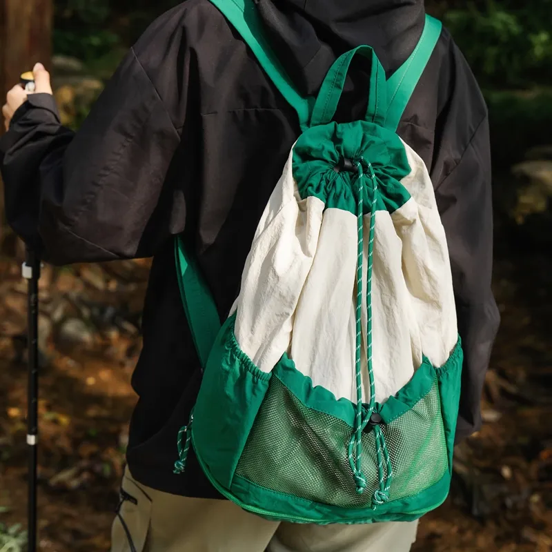 SUN ERATH&U Nylon Backpack Regular Unisex Black Army Green Fruit Green-7