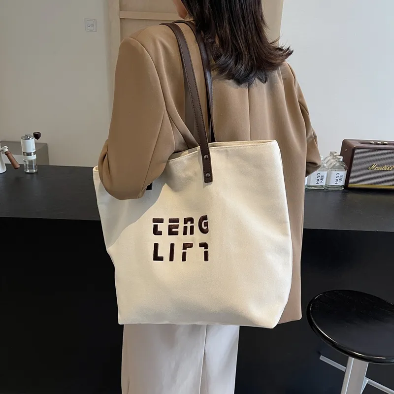 SUN ERATH&U Fabric Tote Bag Shopping Bag Shoulder Bags Women's Black Tea/Chestnut Brown/Ecru/Khaki-7