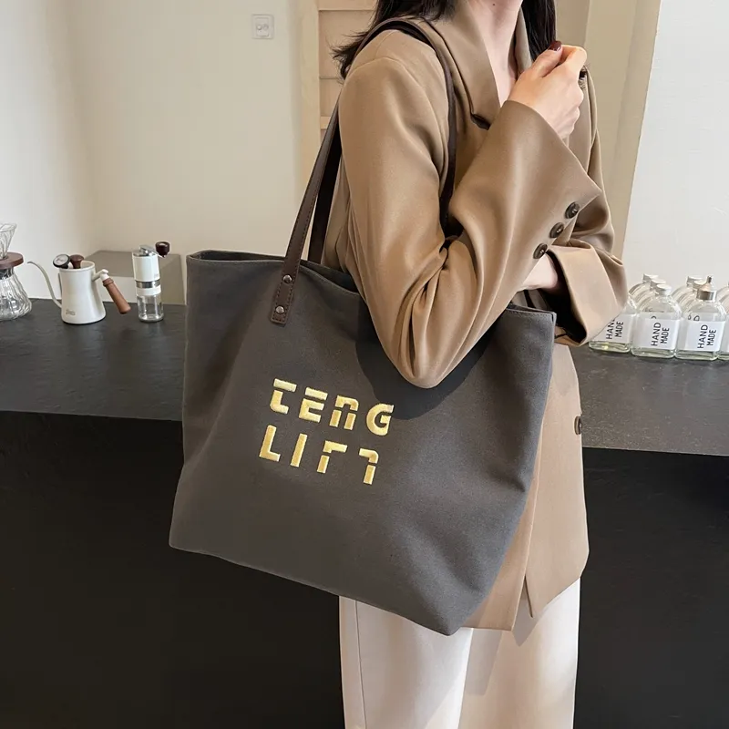 SUN ERATH&U Fabric Tote Bag Shopping Bag Shoulder Bags Women's Black Tea/Chestnut Brown/Ecru/Khaki-15