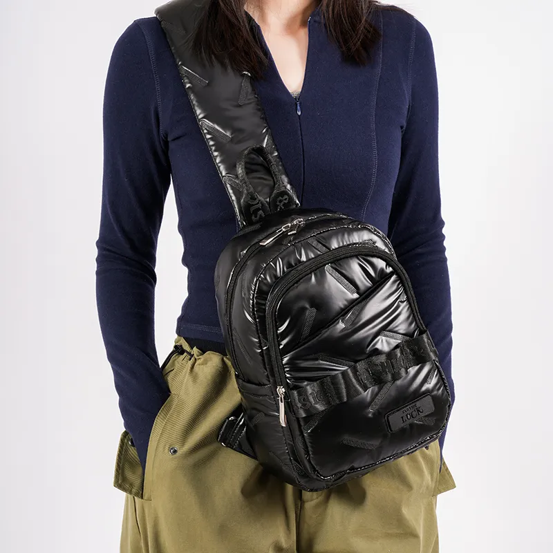 SUN ERATH&U Polyester Sling Bag Regular Unisex Silver Black-18