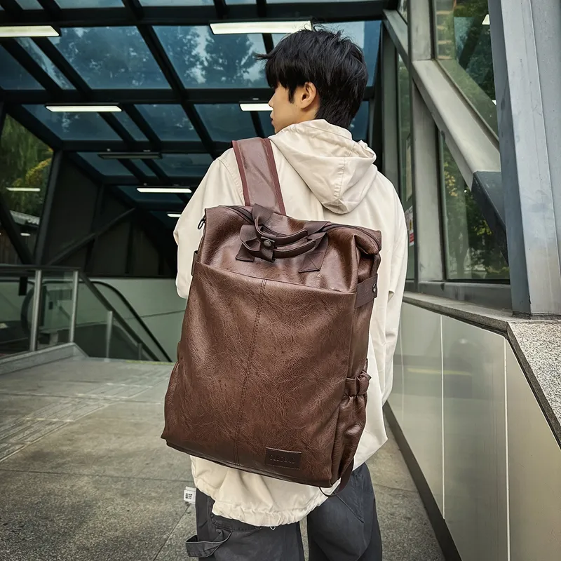 SUN ERATH&U PU Backpack Regular Men's Black/Brown-3