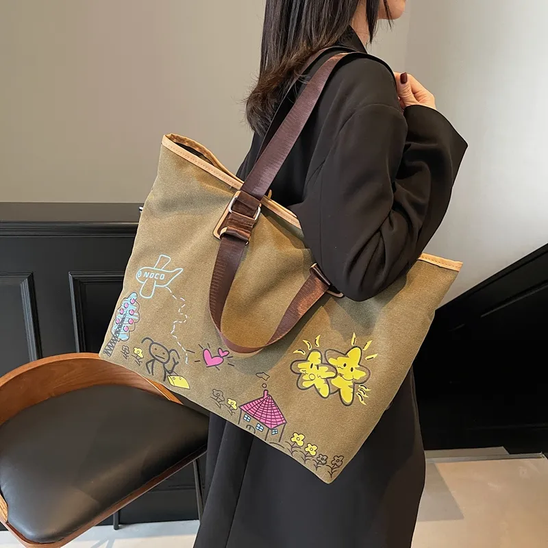SUN ERATH&U Canvas Shoulder Bag Regular Women's Multicolor-4