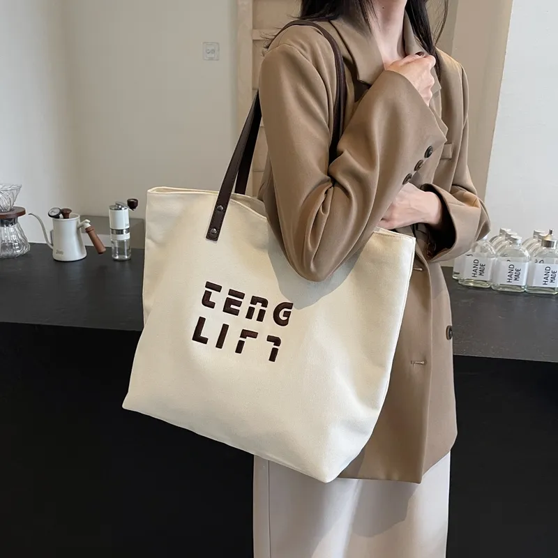 SUN ERATH&U Fabric Tote Bag Shopping Bag Shoulder Bags Women's Black Tea/Chestnut Brown/Ecru/Khaki-10