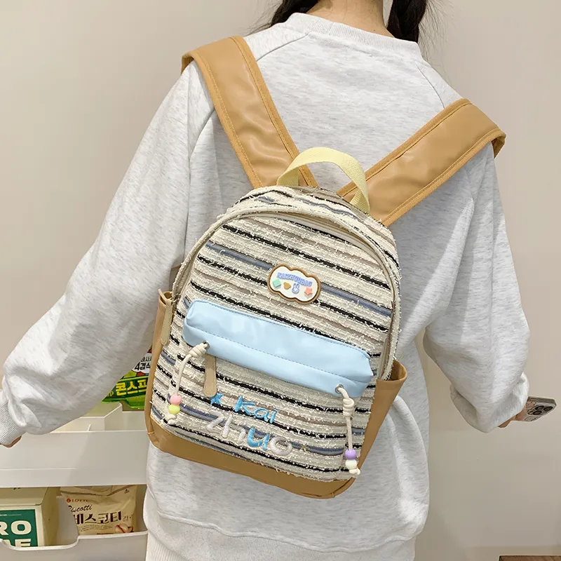 SUN ERATH&U Fabric Backpack Women's Khaki Style 1-3