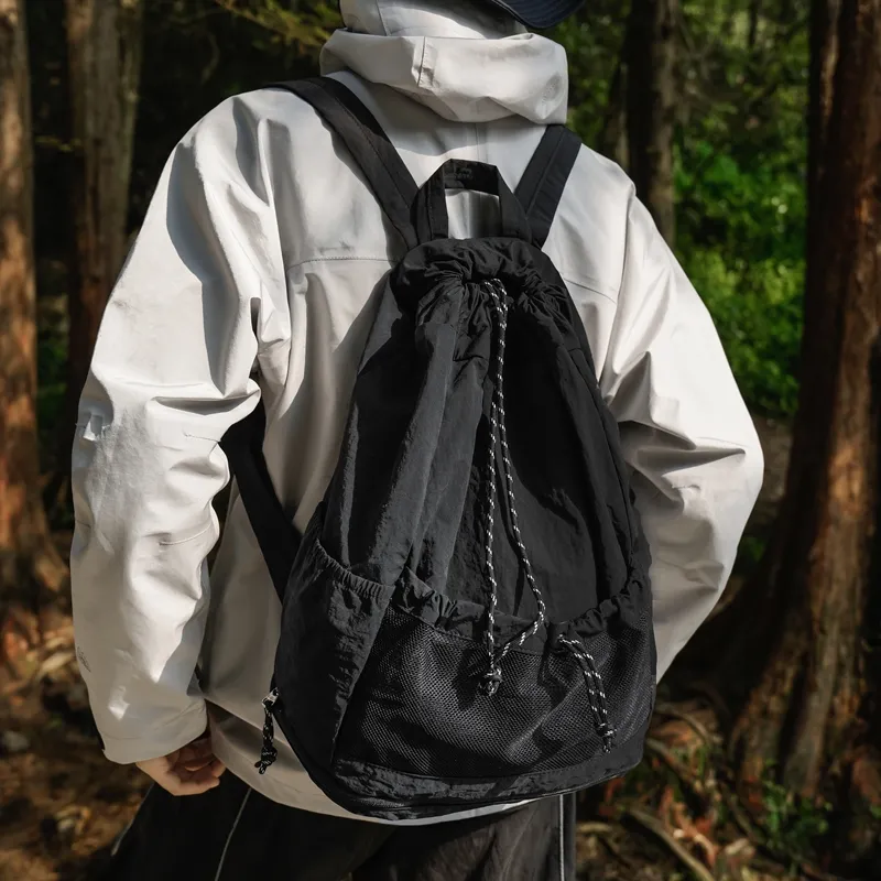 SUN ERATH&U Nylon Backpack Regular Unisex Black Army Green Fruit Green-3