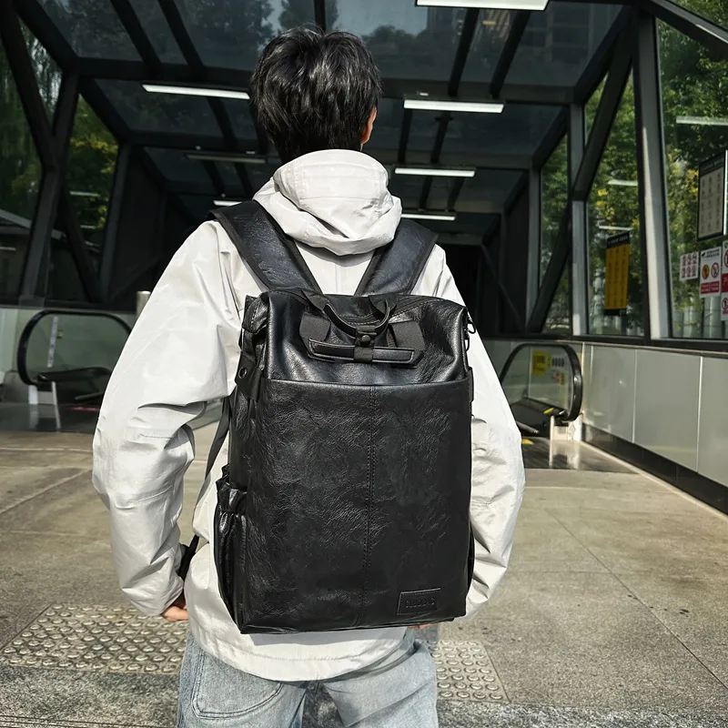 SUN ERATH&U PU Backpack Regular Men's Black/Brown-8