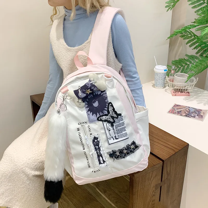 SUN ERATH&U Nylon Fabric Backpack Regular Unisex Multicolor-5