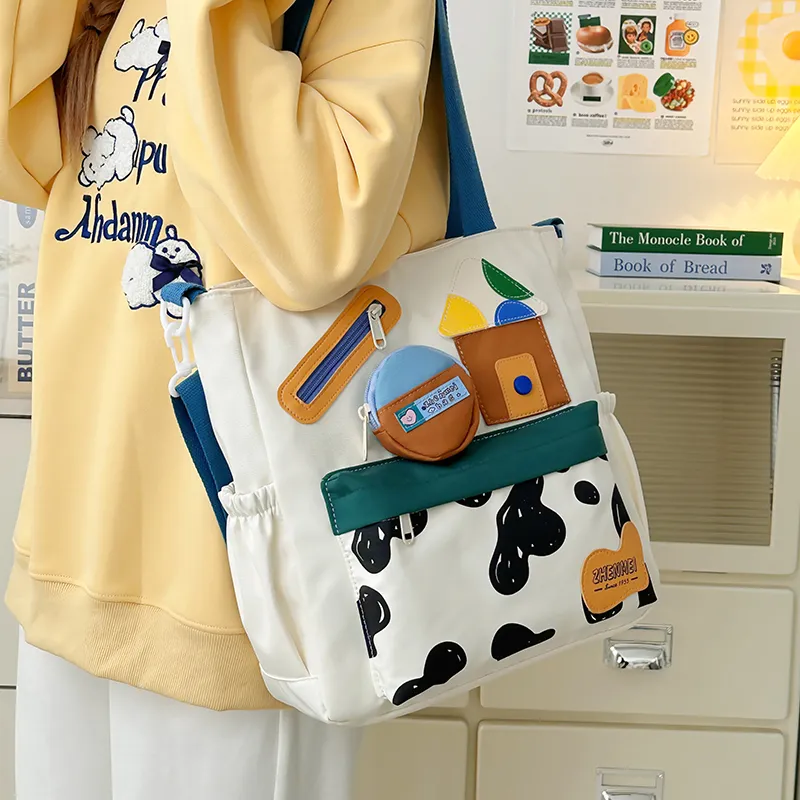 SUN EARTH &U Polyester Tote Bag, Shopping Bag, Shoulder Bag Women's Multicolor-1