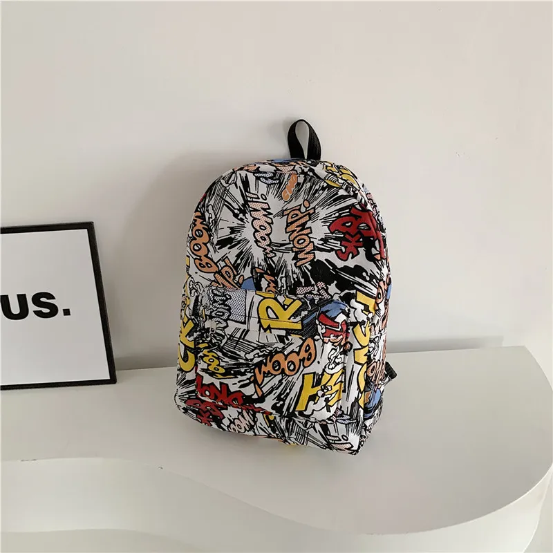 SUN EARTH &U Canvas Backpack Unisex Black-2