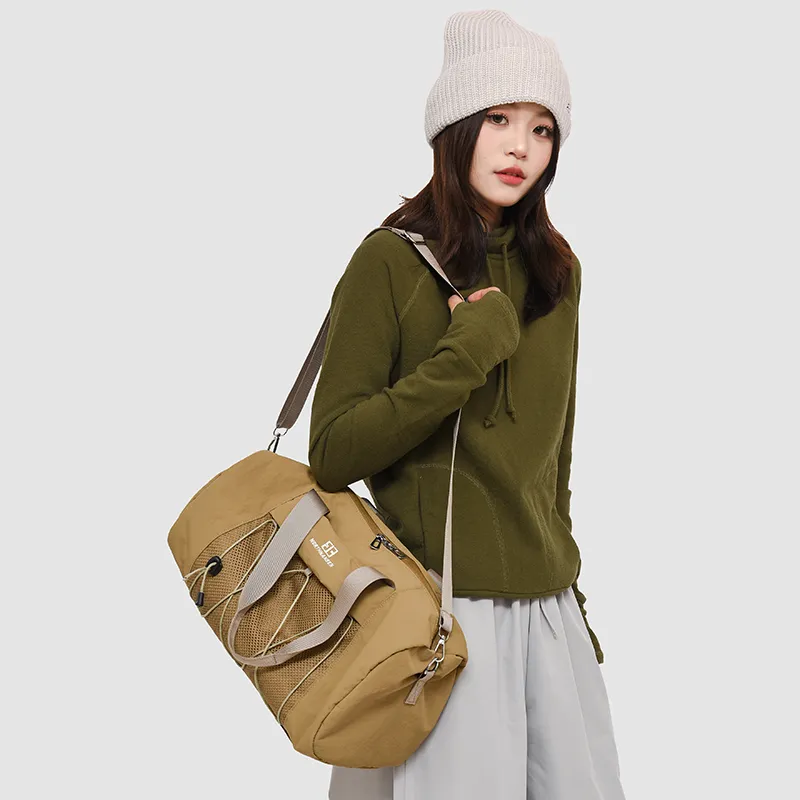 SUN ERATH&U Oxford Crossbody Bag Regular Unisex Ecru/Khaki/Coffee-6