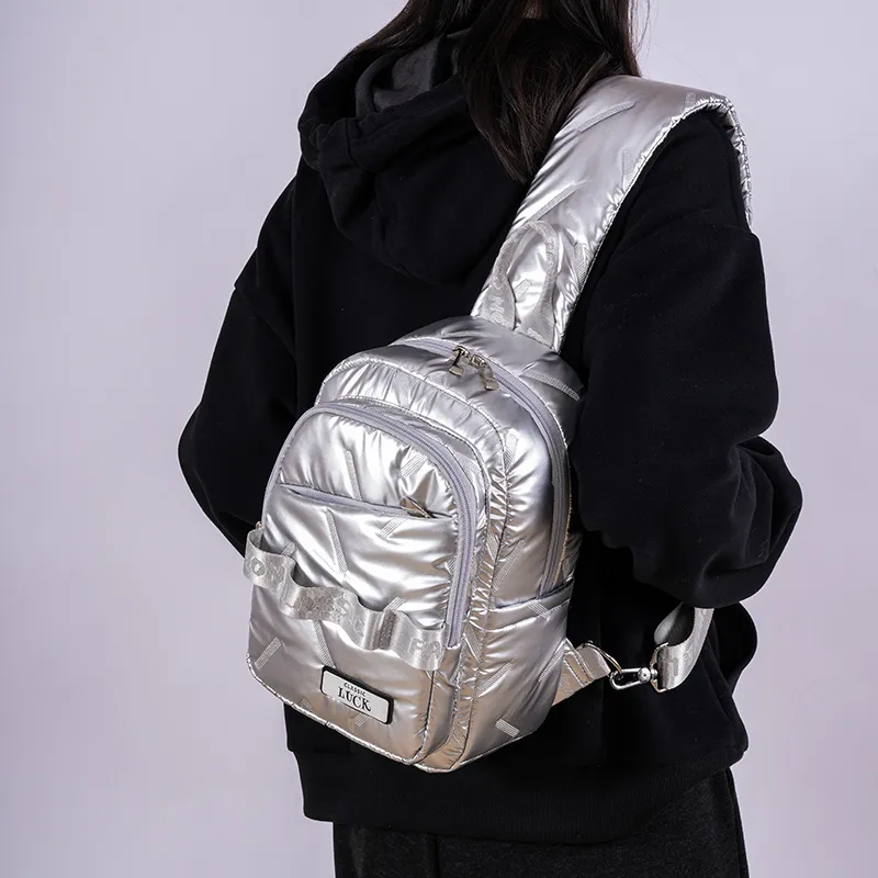 SUN ERATH&U Polyester Sling Bag Regular Unisex Silver Black-24