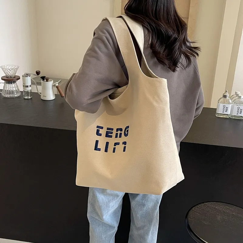 SUN ERATH&U Canvas Canvas Bag Tote Bag Shopping Bag Shoulder Bag Women's Black/Brown/White/Khaki-14