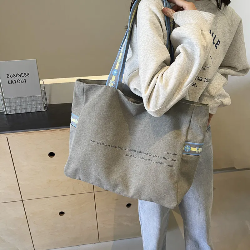 SUN ERATH&U Canvas Canvas Shoulder Bag Regular Women's Ecru Khaki Black Gray-19