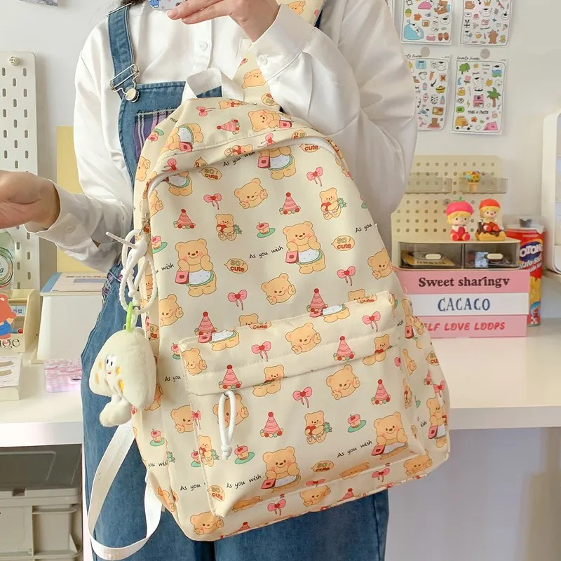 SUN ERATH&U Composite Cloth Backpack Regular Unisex White Beige Yellow-4