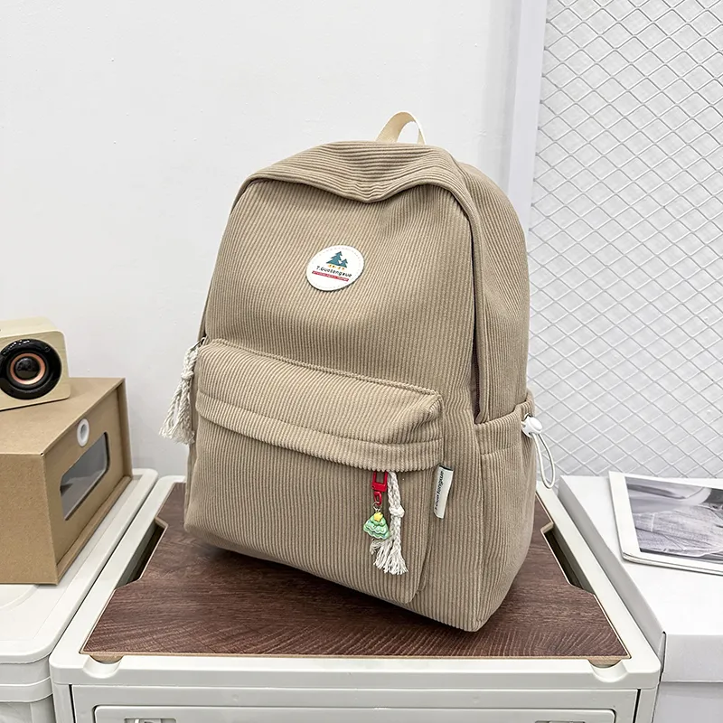 SUN EARTH &U Corduroy Backpack Unisex Multicolor-2