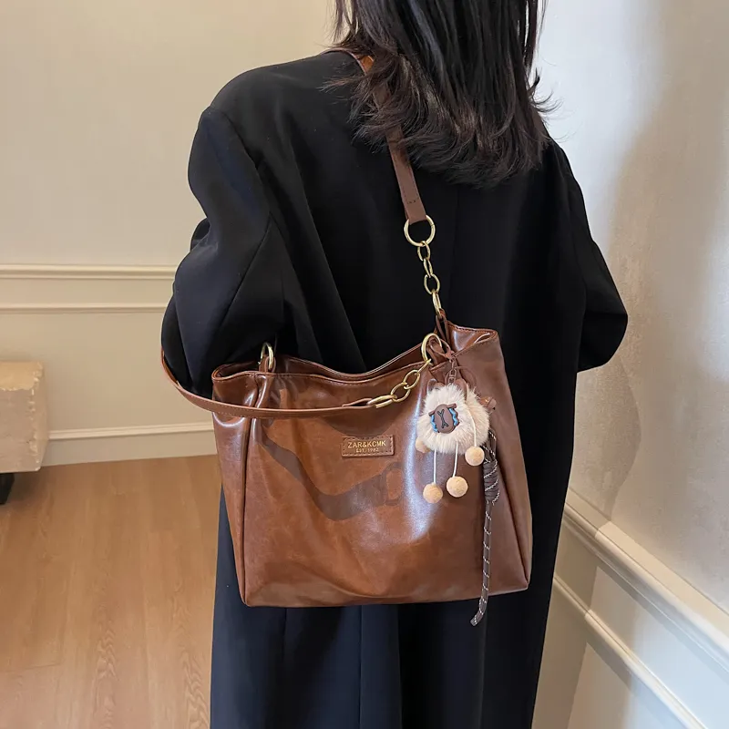 SUN ERATH&U PU Shoulder Bag Regular Women's Brown/Black/Coffee-3