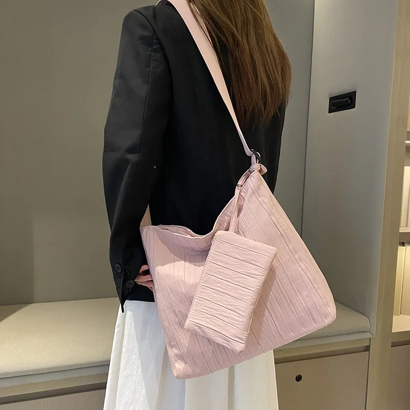 SUN ERATH&U Fabric Shoulder Bag Women's Black/Beige/Pink-7
