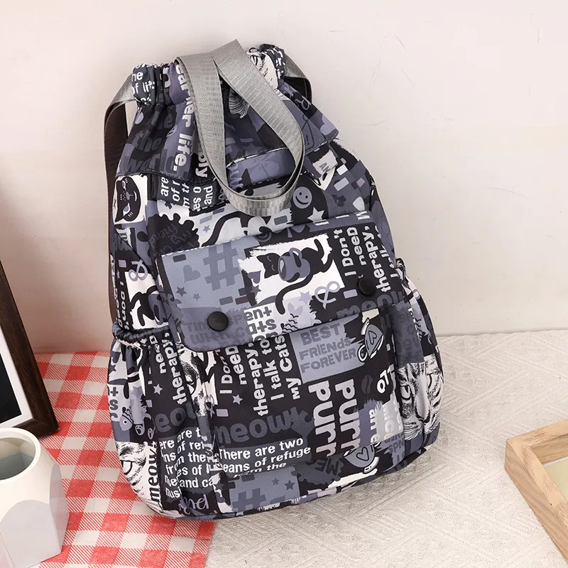 SUN EARTH &U Nylon Fabric Backpack Unisex Multicolor-2