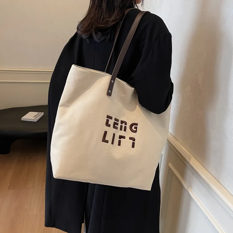 SUN ERATH&U Fabric Tote Bag Shopping Bag Shoulder Bags Women's Black Tea/Chestnut Brown/Ecru/Khaki-20