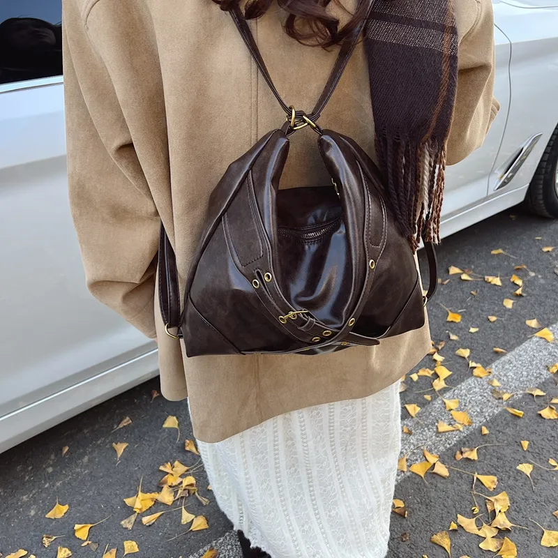 SUN ERATH&U PU Crossbody Bag Regular Women's Black/Coffee/Brown-6