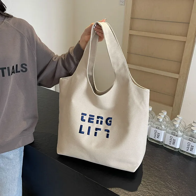 SUN ERATH&U Canvas Canvas Bag Tote Bag Shopping Bag Shoulder Bag Women's Black/Brown/White/Khaki-10