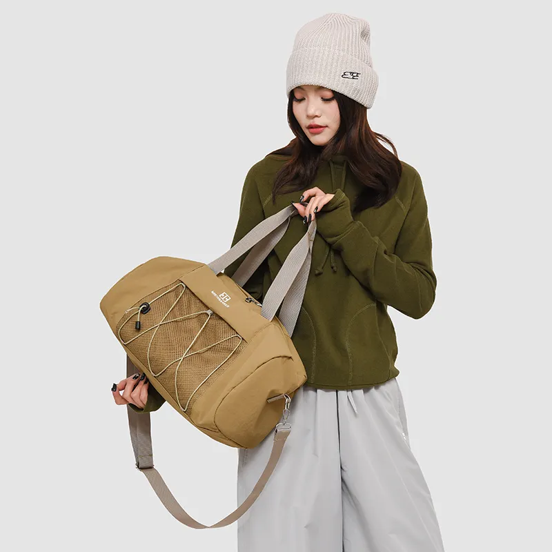 SUN ERATH&U Oxford Crossbody Bag Regular Unisex Ecru/Khaki/Coffee-5