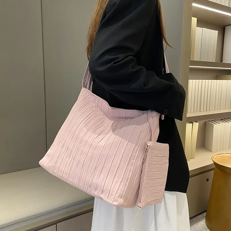 SUN ERATH&U Fabric Shoulder Bag Women's Black/Beige/Pink-9