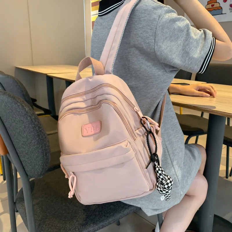SUN ERATH&U Nylon Backpack Unisex White/Black/Purple/Blue/Pink-14