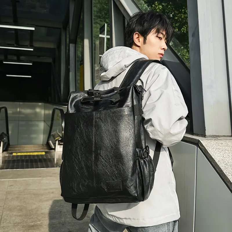 SUN ERATH&U PU Backpack Regular Men's Black/Brown-9