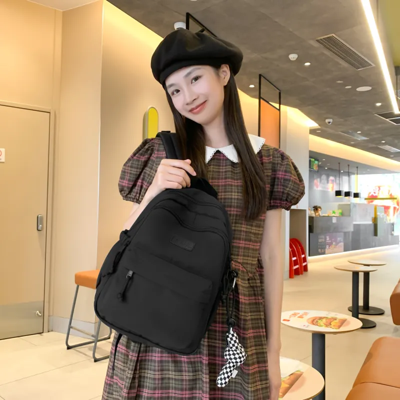 SUN ERATH&U Nylon Backpack Unisex White/Black/Purple/Blue/Pink-10