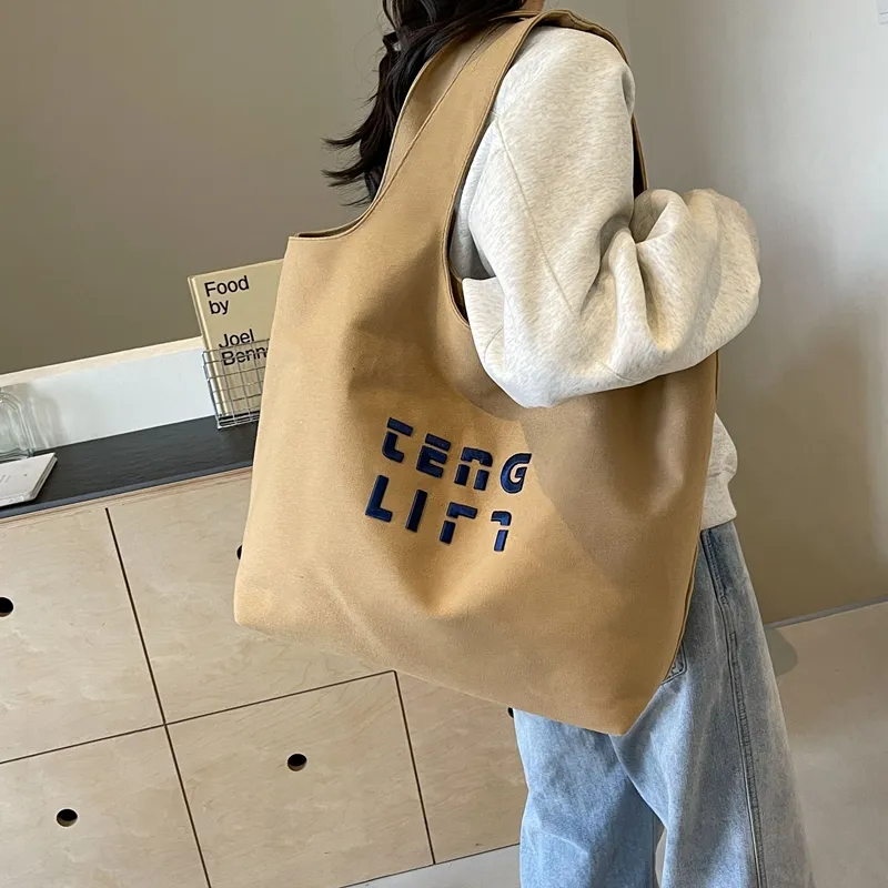 SUN ERATH&U Canvas Canvas Bag Tote Bag Shopping Bag Shoulder Bag Women's Black/Brown/White/Khaki-5