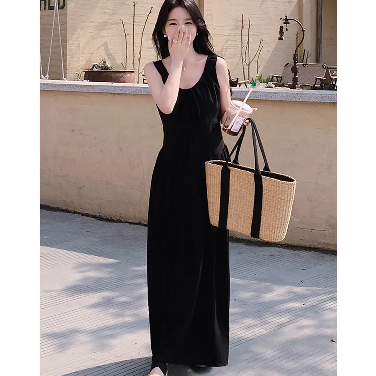 La Chapelle Sleeveless Dress Women's Black-3