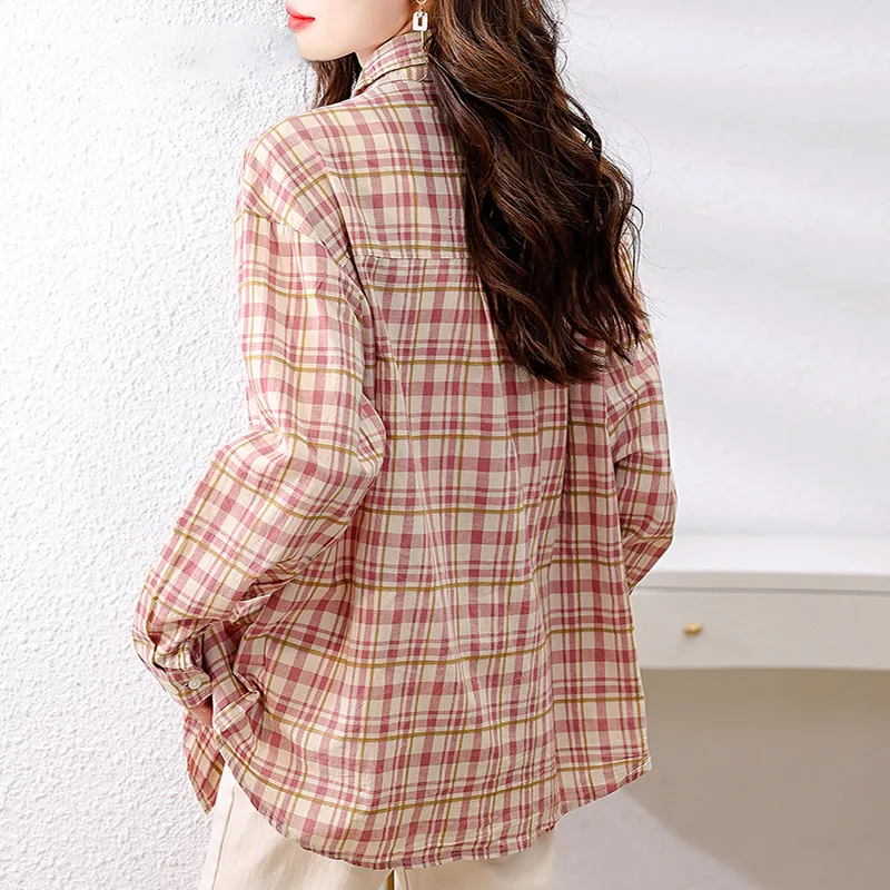 La Chapelle Shirt Women's Pink Plaid-2