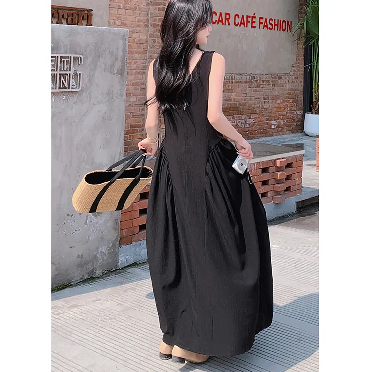 La Chapelle Sleeveless Dress Women's Black-4