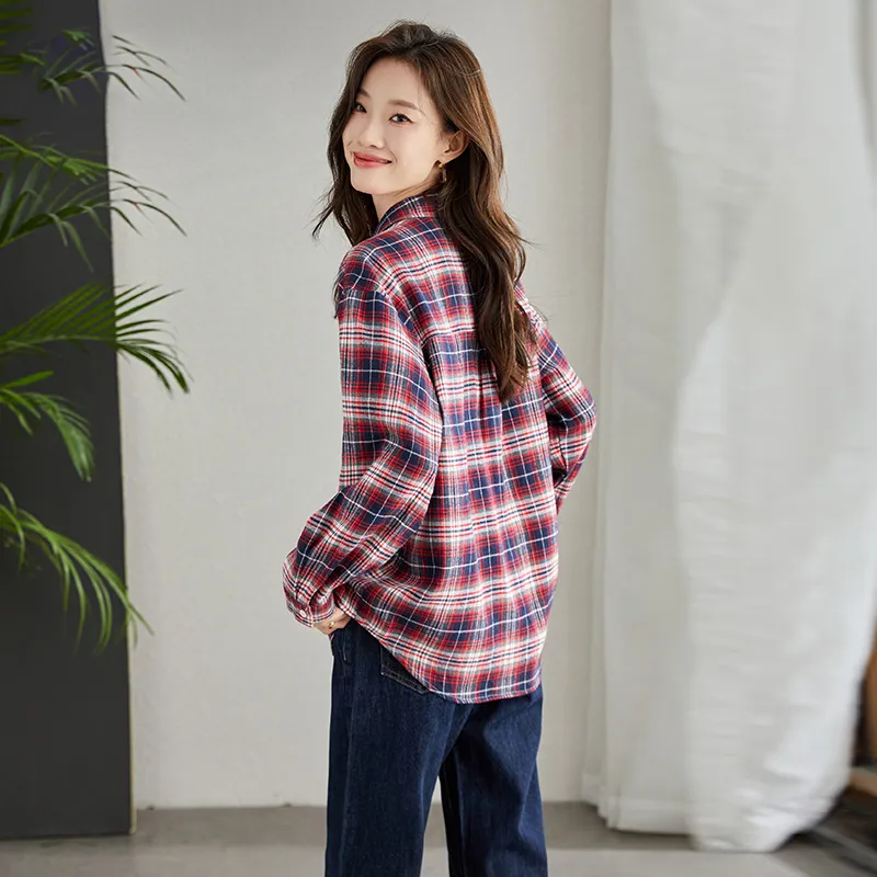 La Chapelle Shirt Women's Red Plaid-2