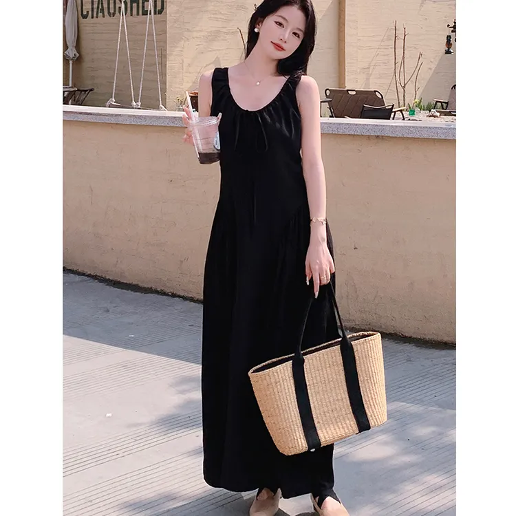La Chapelle Sleeveless Dress Women's Black-2