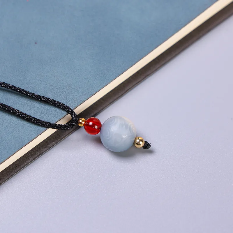 XUWU White Jade Bodhi Necklaces Unisex-3