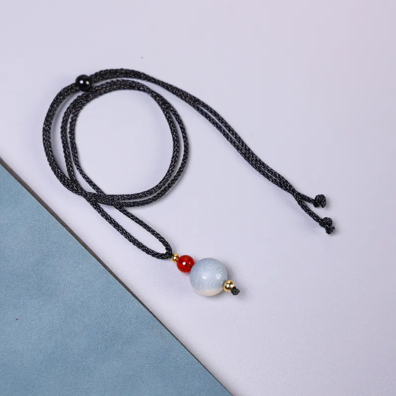 XUWU White Jade Bodhi Necklaces Unisex-1