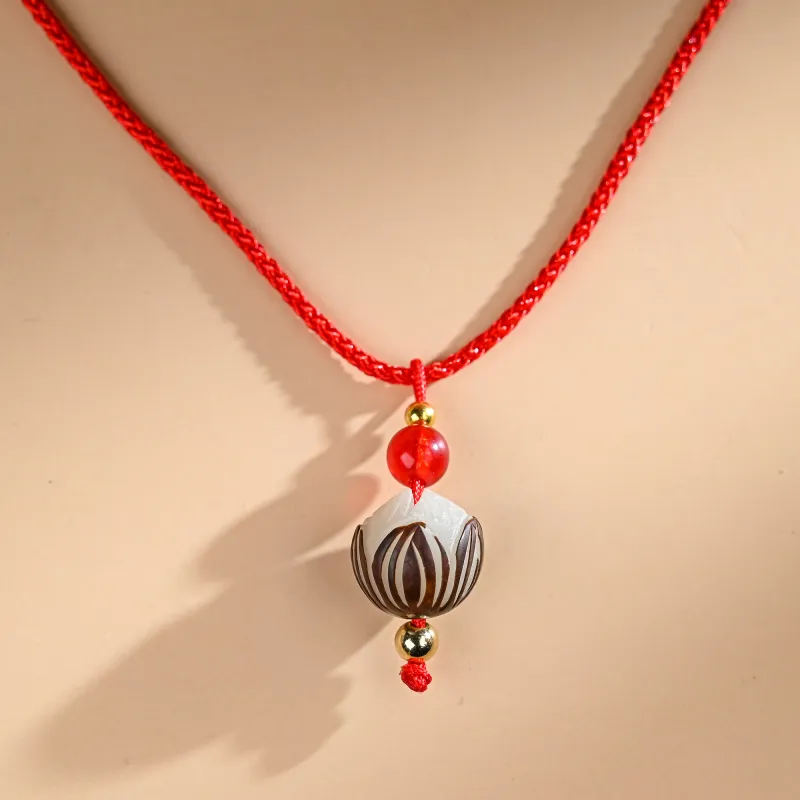 XUWU White Jade Bodhi Necklaces Unisex-9