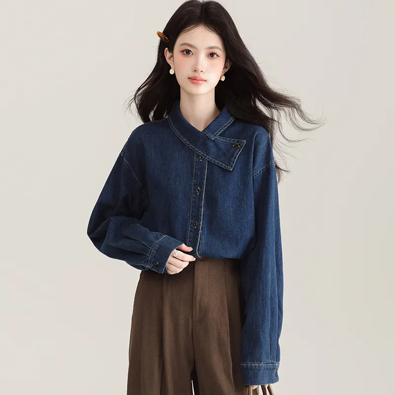 PLANE DRIFT Denim Jacket Women's Dark Blue-5